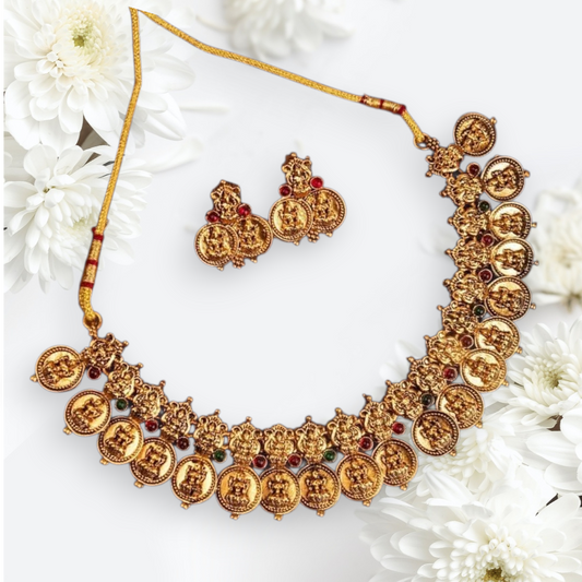 Lakshmi coin Necklace Set