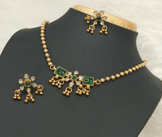 Golden Beads Necklace Set