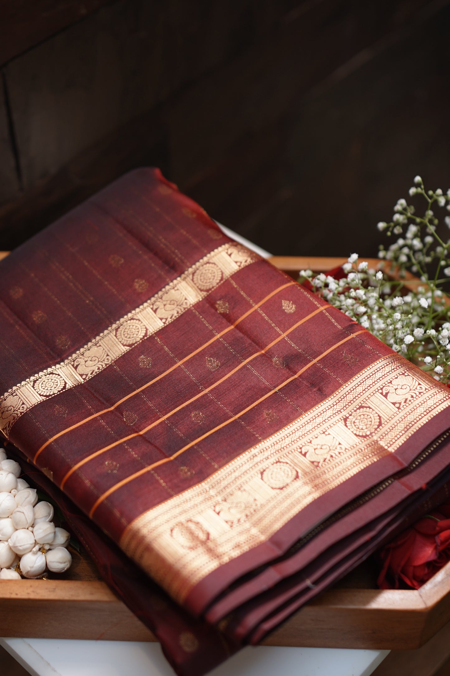 Arakku Red Pure Kanchipuram Silk Saree