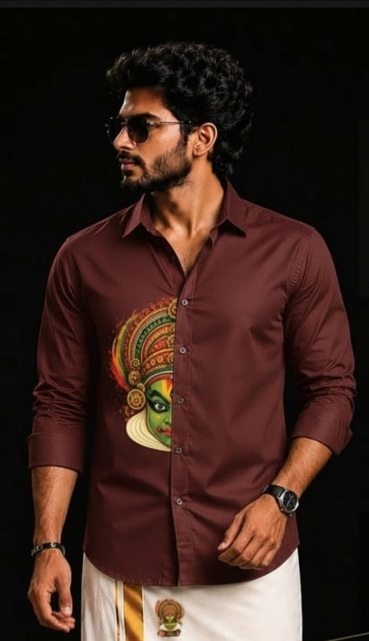Kathakali Heritage Maroon Shirt