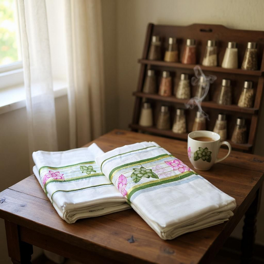 Floral Printed Kerala Set Mundu – Tradition in Bloom
