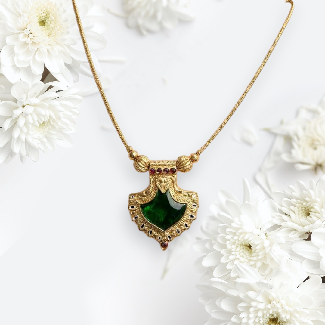 Traditional Palakka Pendant Necklace