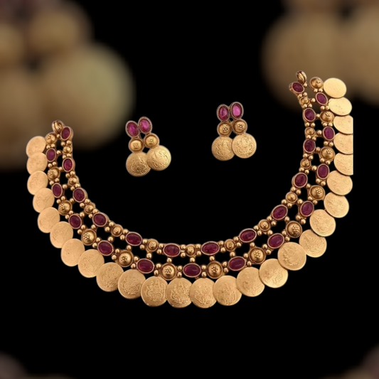 Layered Kasu Mala Necklace Set