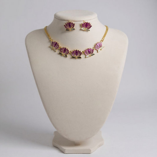 Lotus Necklace Set