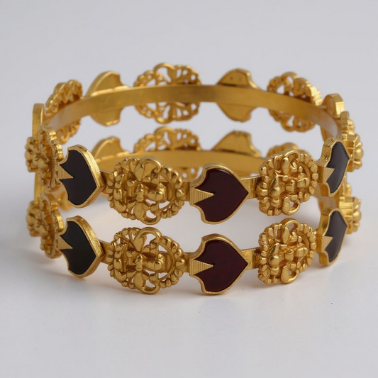 Lakshmi Palaka Bangles set of 2 (Green &v Red)