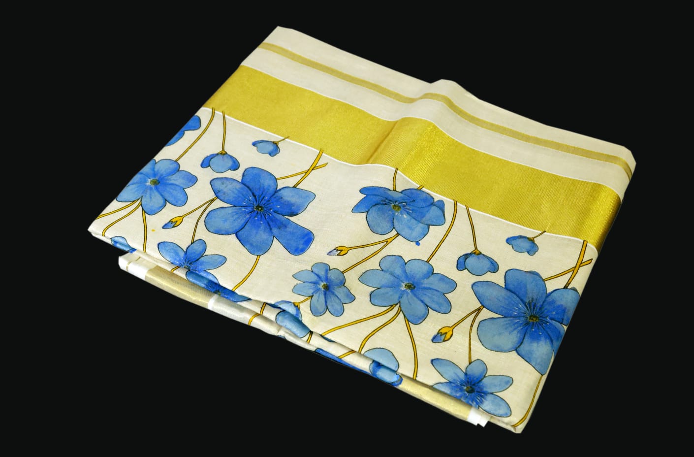 Kerala Tissue Saree with Floral Print