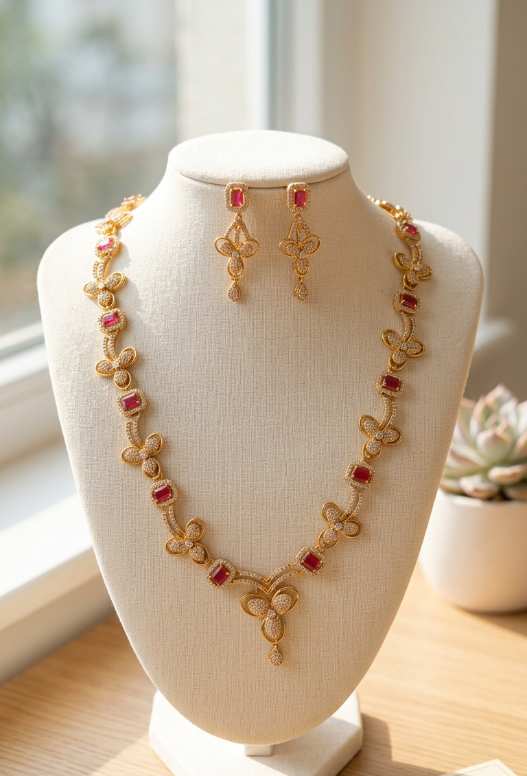 AD Stone Necklace Set