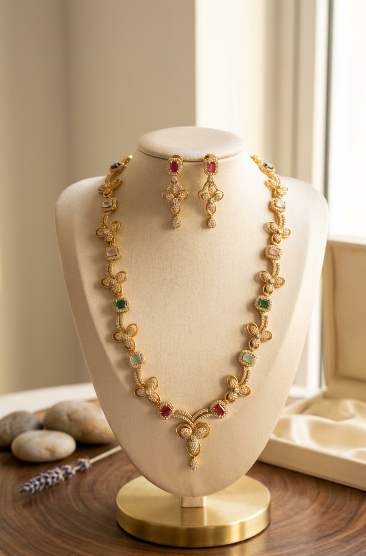 AD Stone Necklace Set
