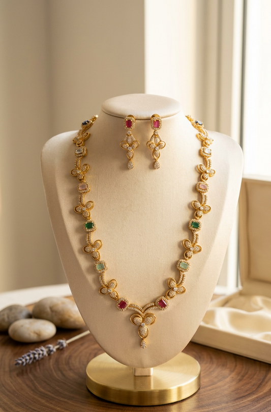 AD Stone Necklace Set