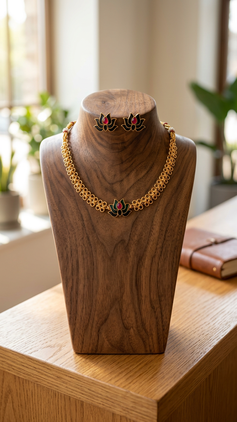 Lotus coin Necklace Set