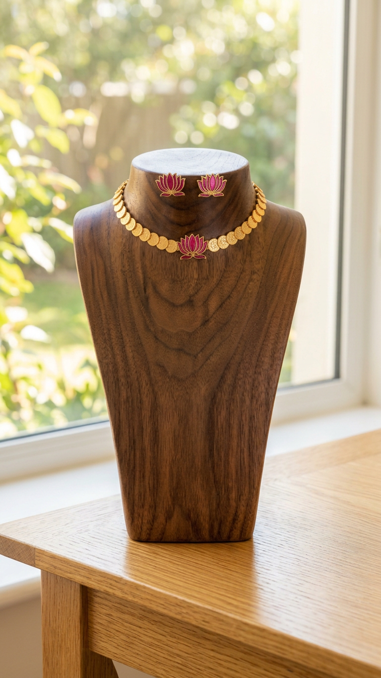Lotus coin Necklace Set