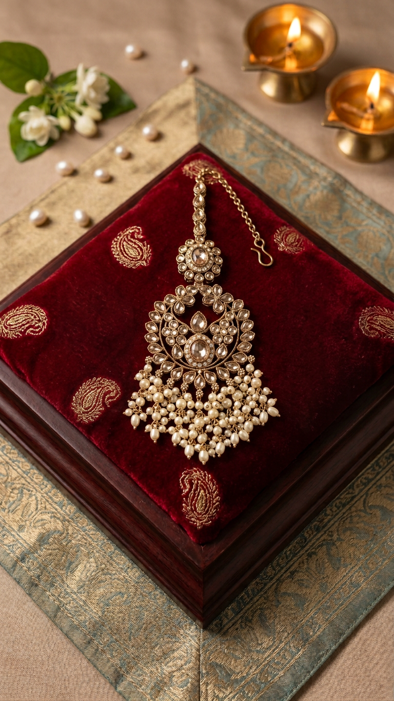 Traditional Kundan Maang Tikka