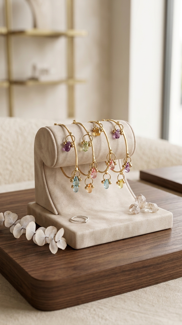 Ghungroo Bangles - Gold with Multicolor (set of 4)