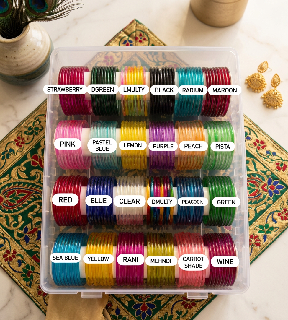 Jelly Glass Bangles (set of 8)