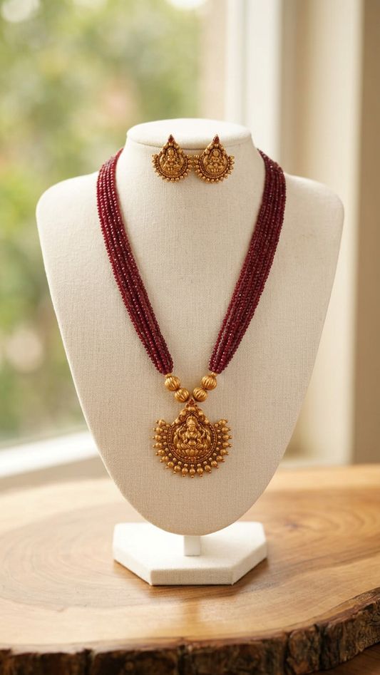 Red Bead Necklace set