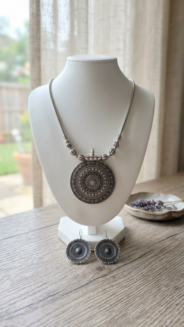 Oxidized Necklace set