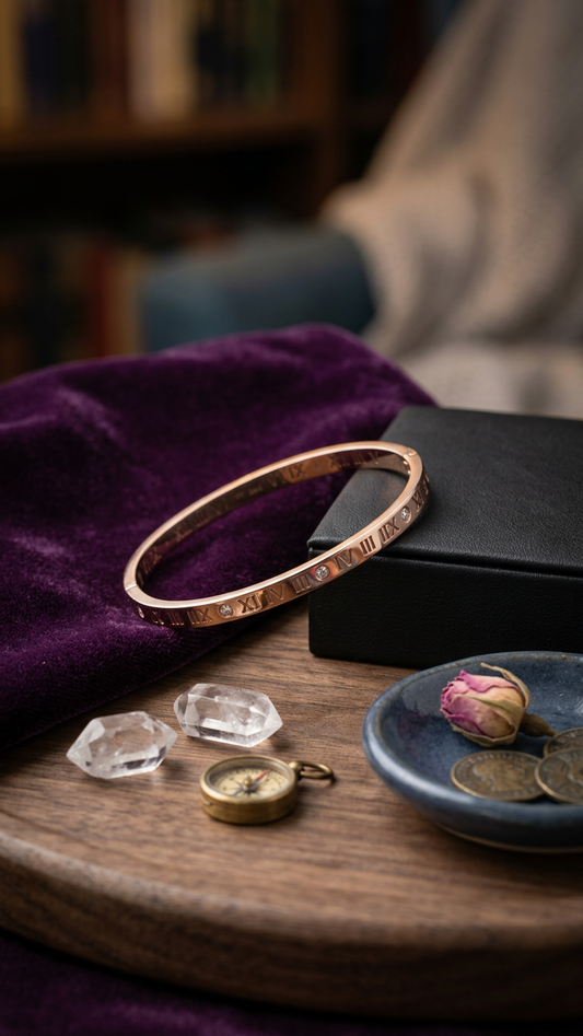 Gold Plated Stainless Steel Oval Bracelet Bangle