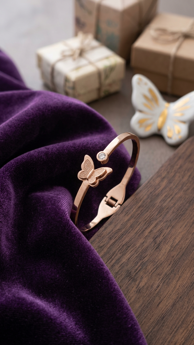 Gold Plated Stainless Steel Oval Bracelet Bangle