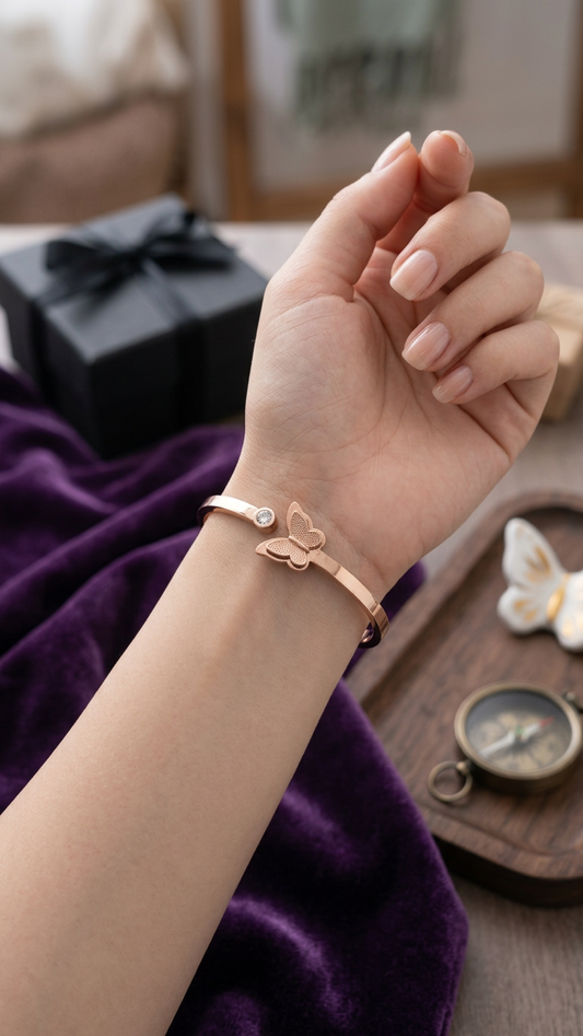 Gold Plated Stainless Steel Oval Bracelet Bangle