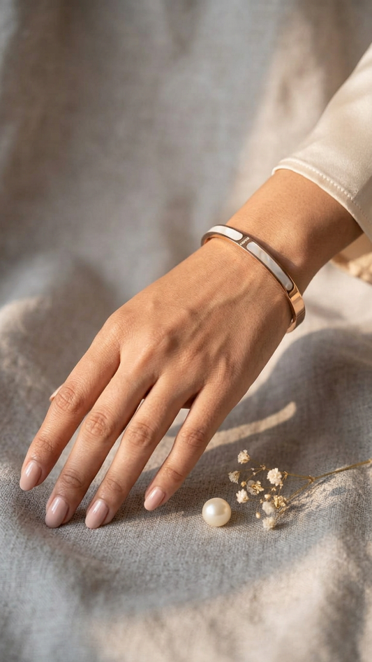 Gold Plated Stainless Steel Oval Bracelet Bangle