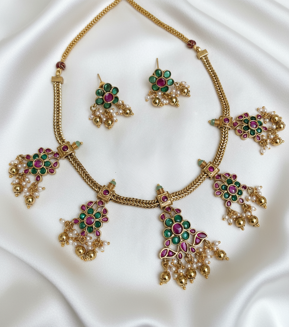 Ruby and Emerald Necklace set