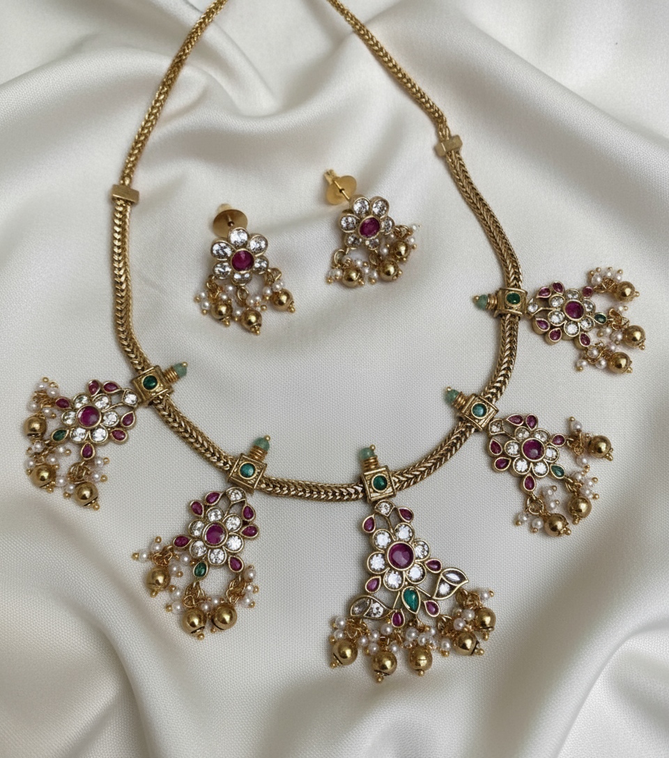 Ruby and Emerald Necklace set