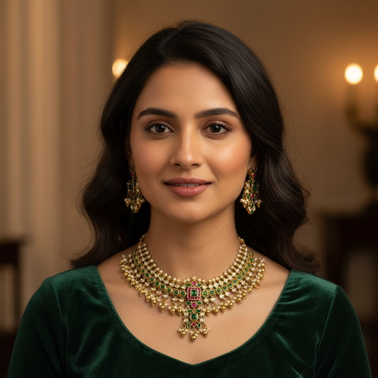 Jadau Kundan Necklace Set