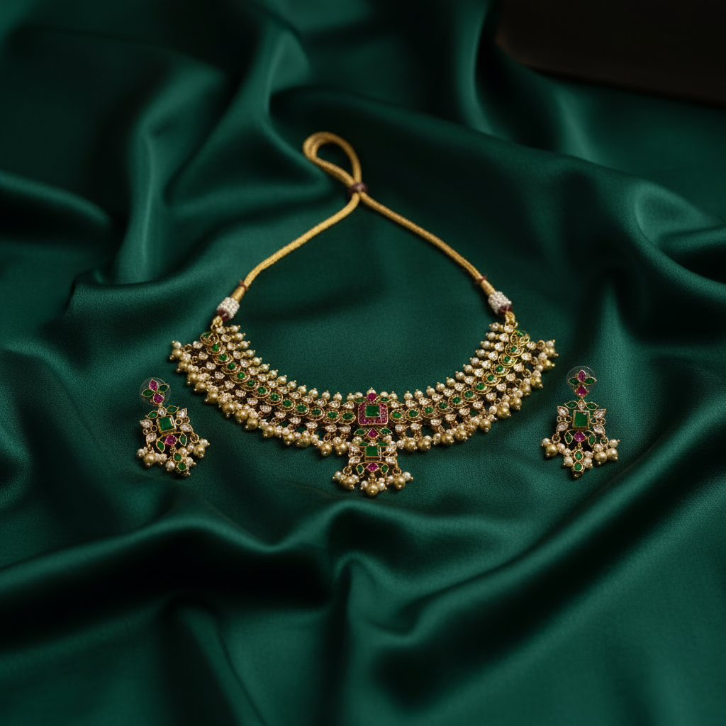 Jadau Kundan Necklace Set