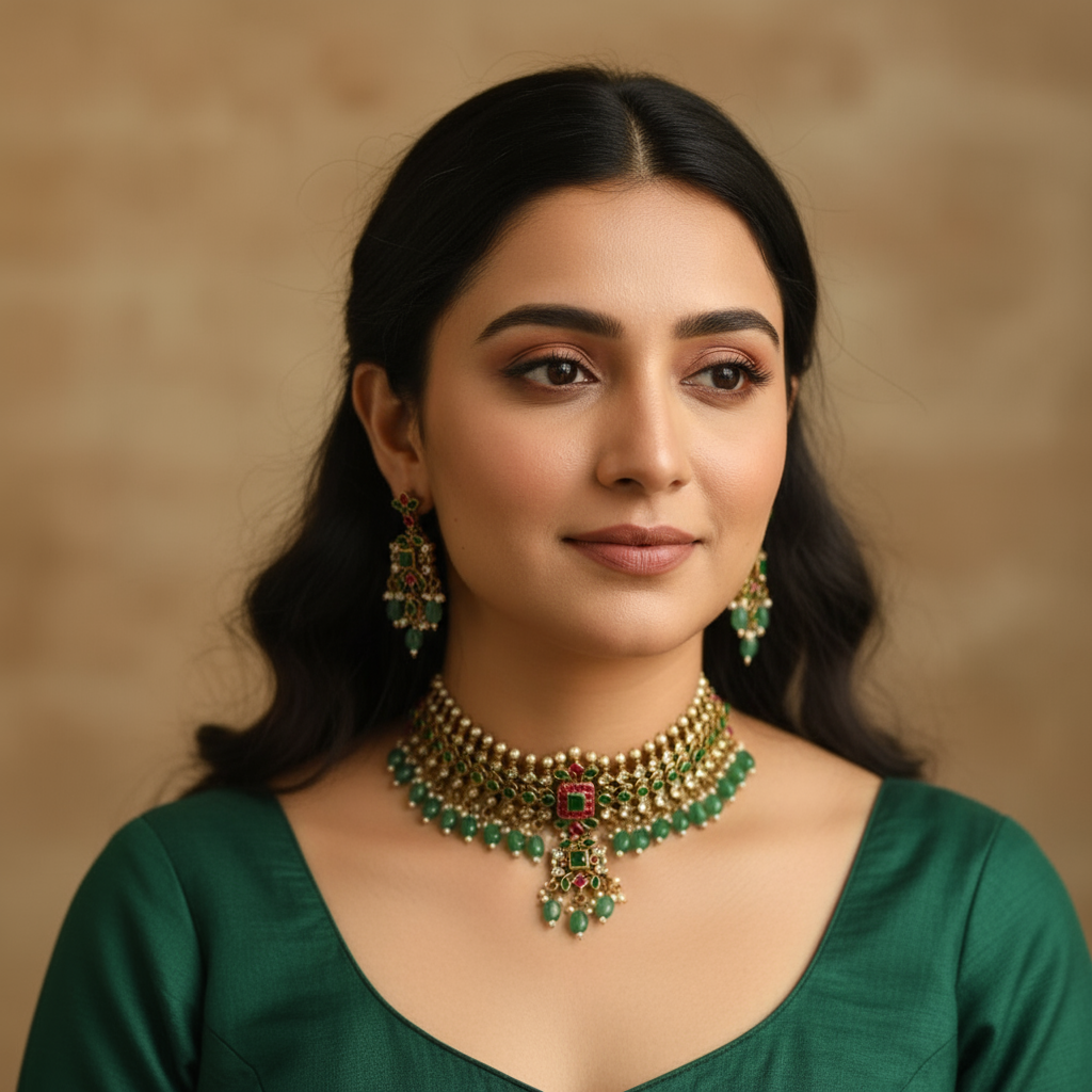 Jadau Kundan Necklace Set