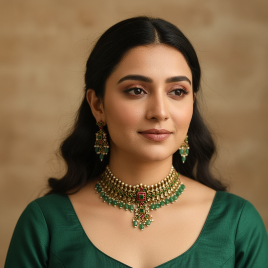 Jadau Kundan Necklace Set