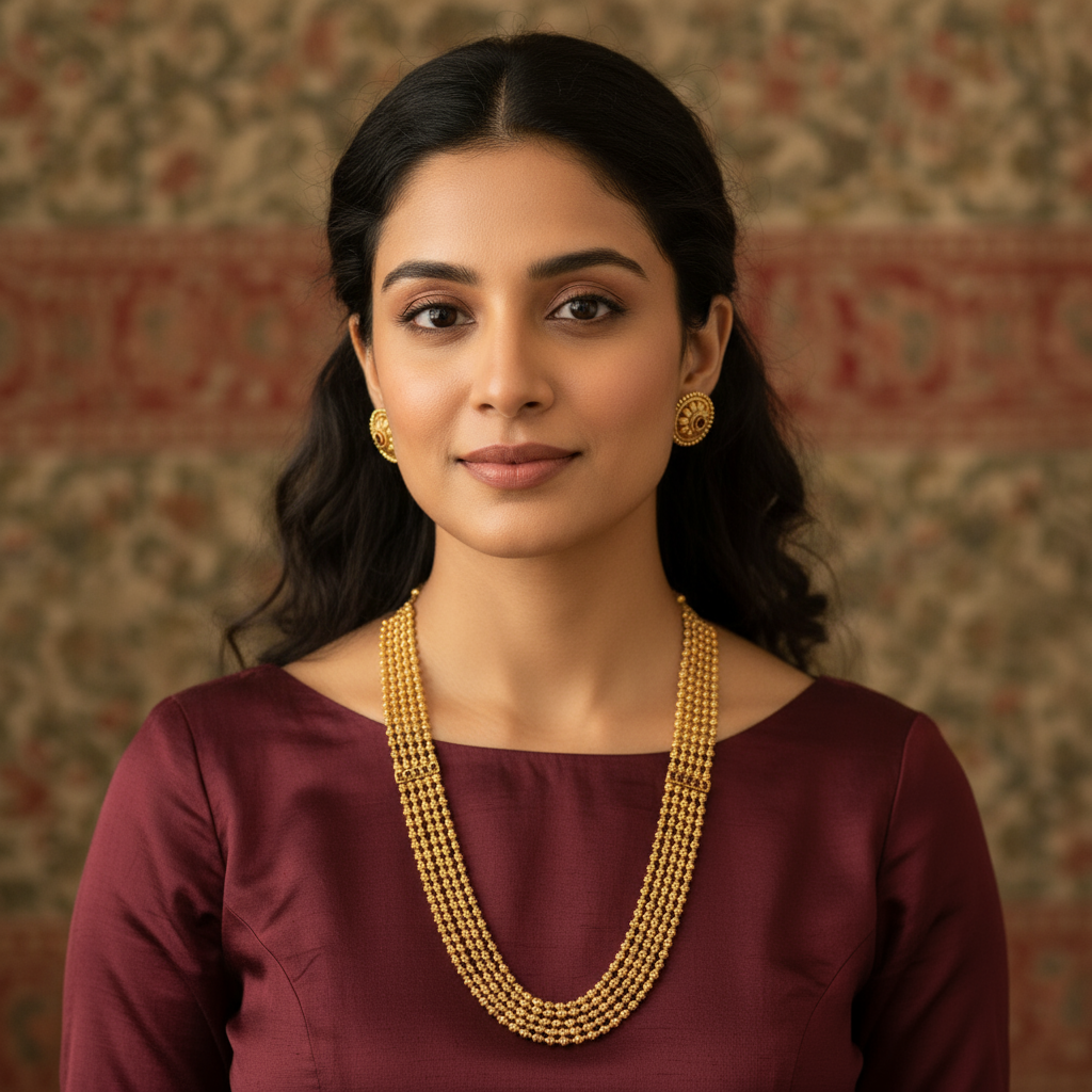 Layered  Brass Necklace Set