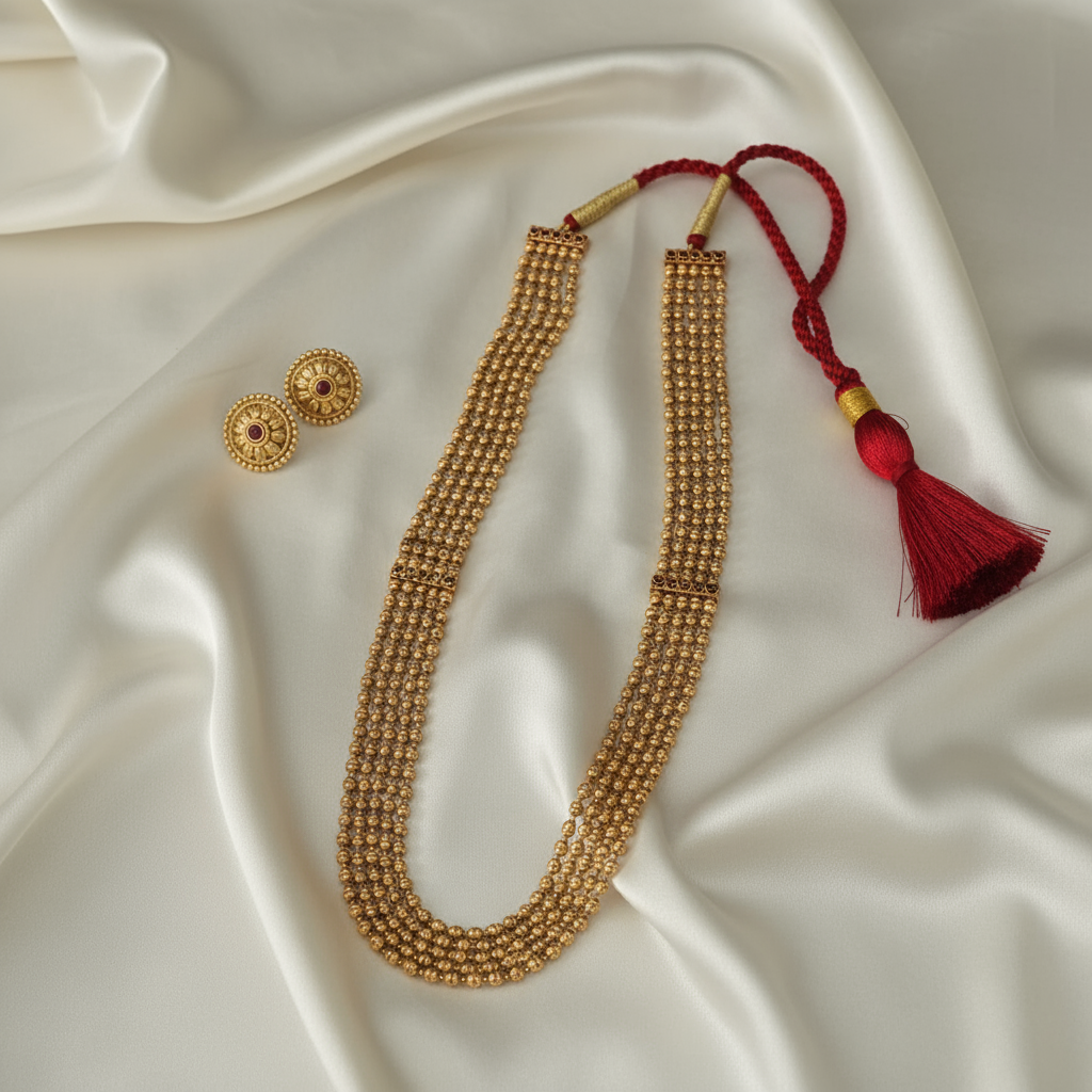 Layered  Brass Necklace Set