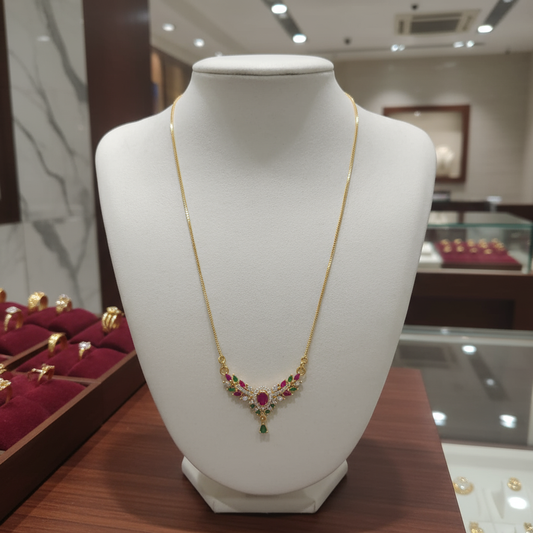 Gold Plated AD Pendant Necklace