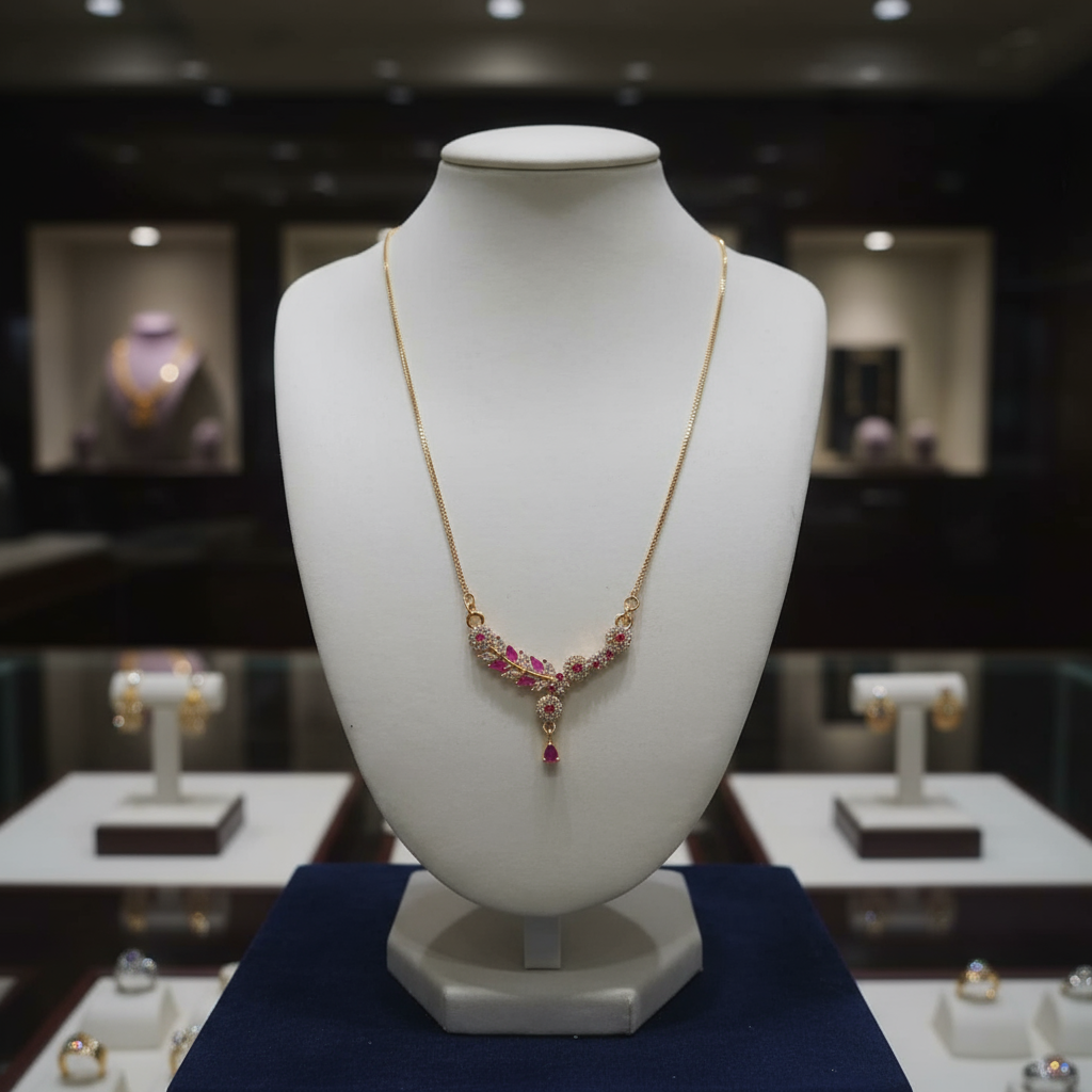 Gold Plated AD Pendant Necklace