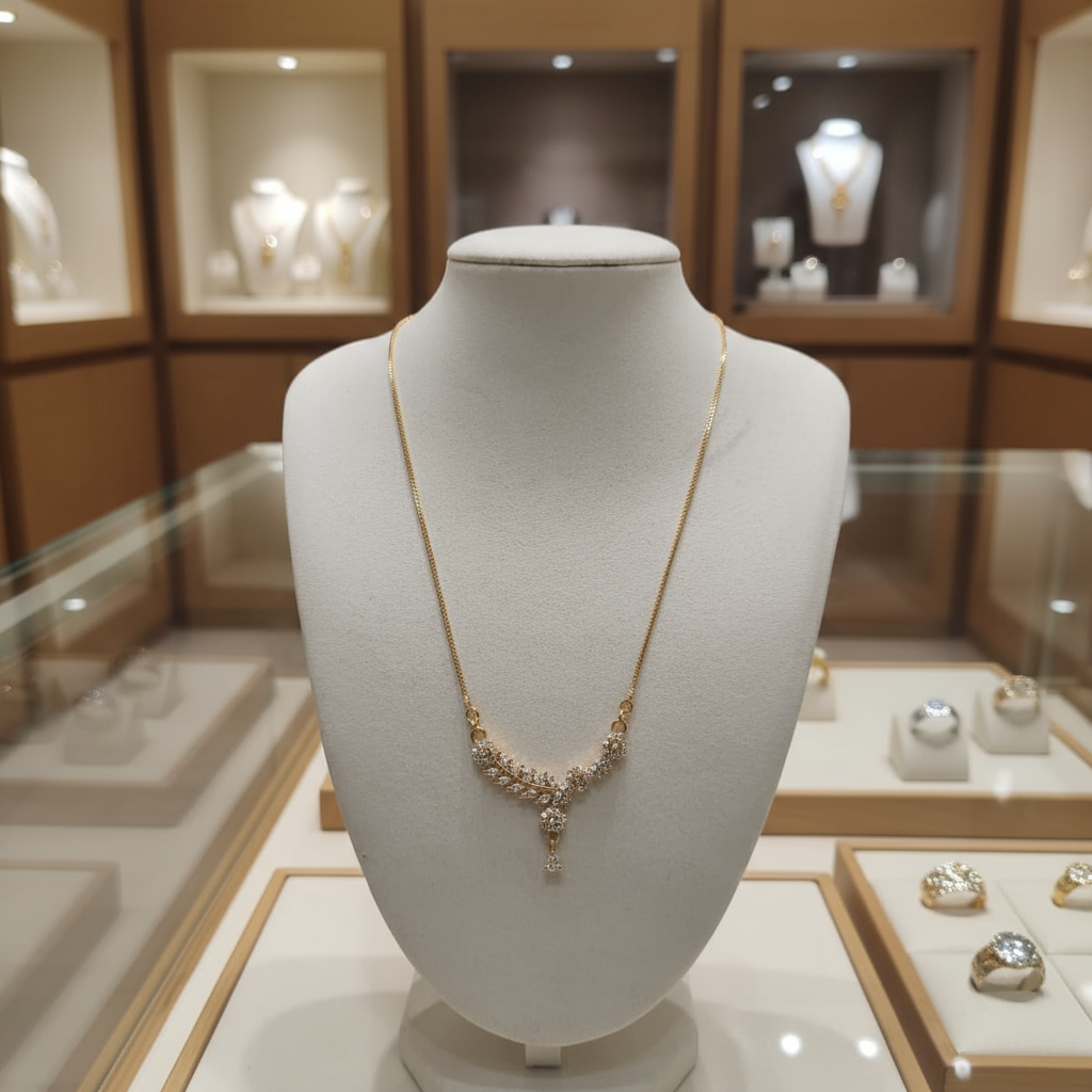 Gold Plated AD Pendant Necklace