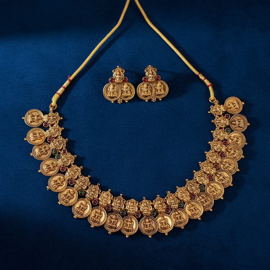 Lakshmi coin Necklace Set
