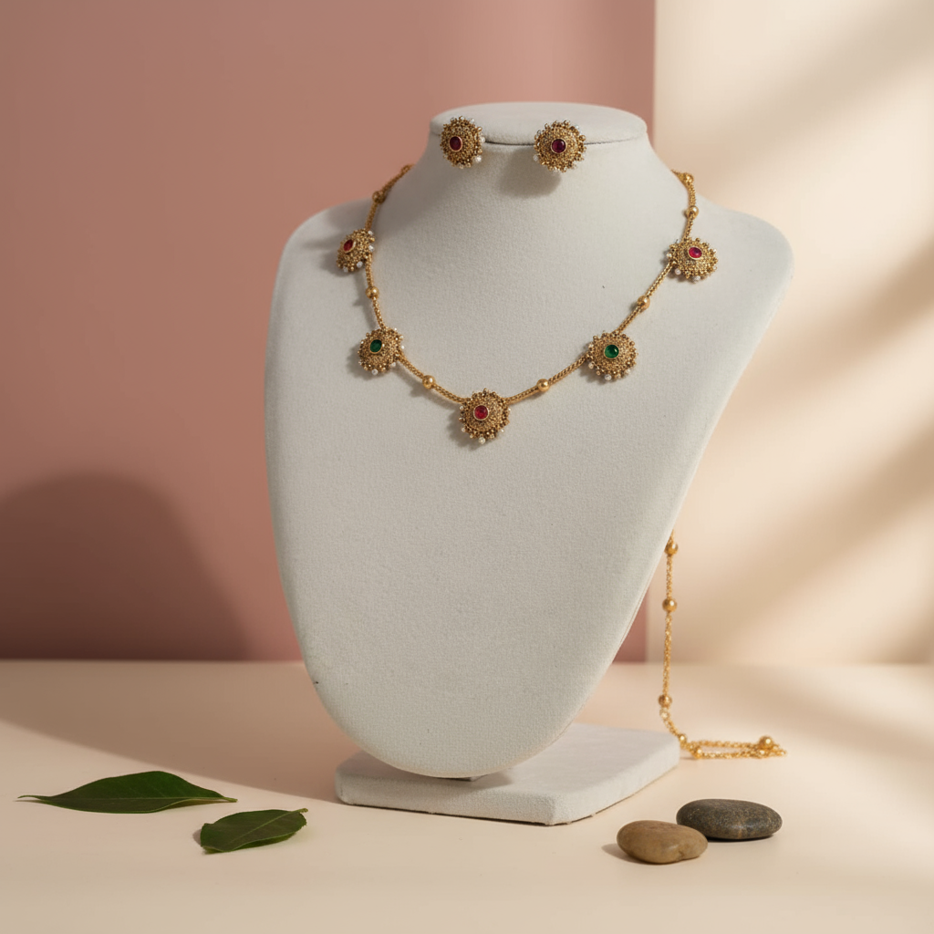 Jewel Bloom Necklace Set
