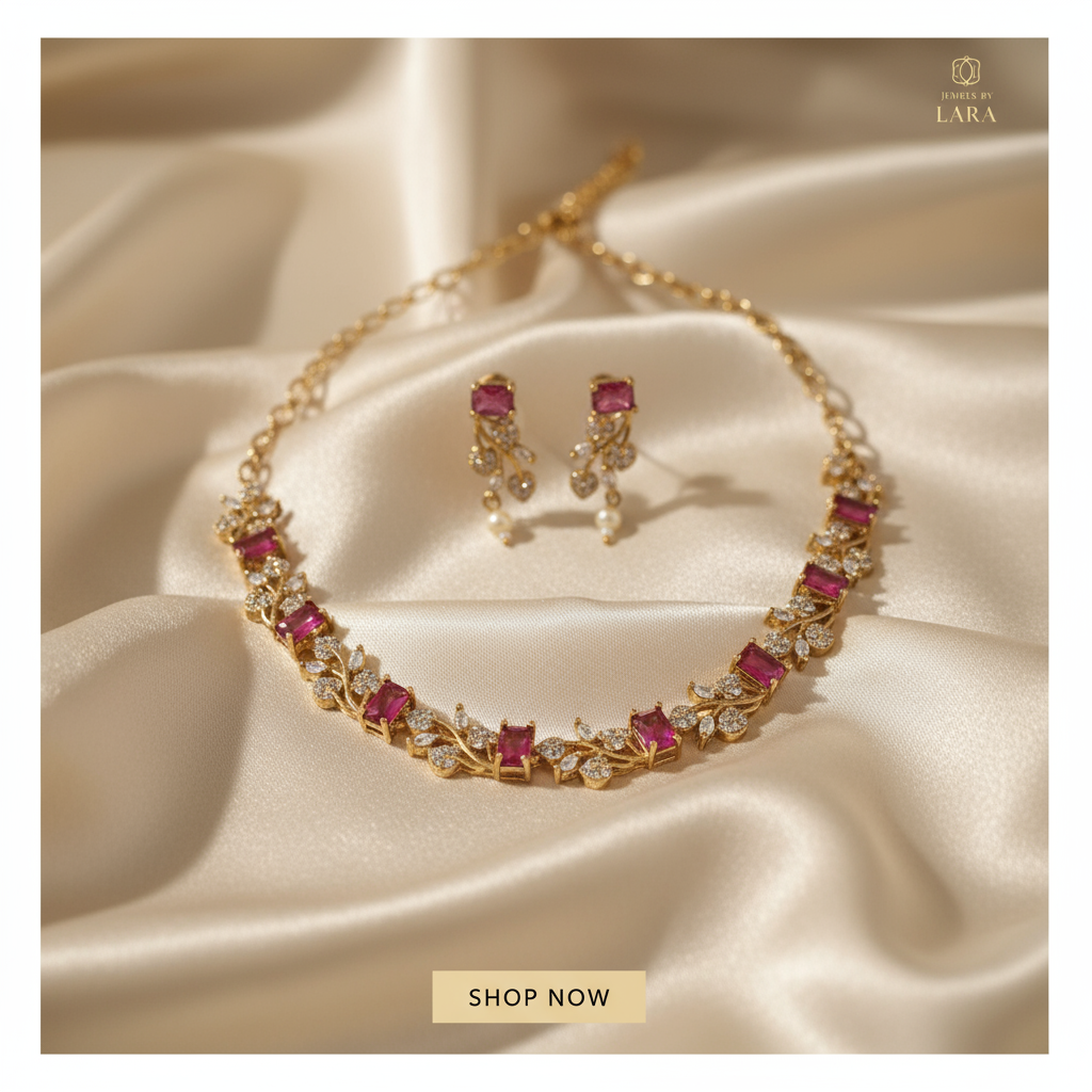 Ruby Elegance AD Necklace