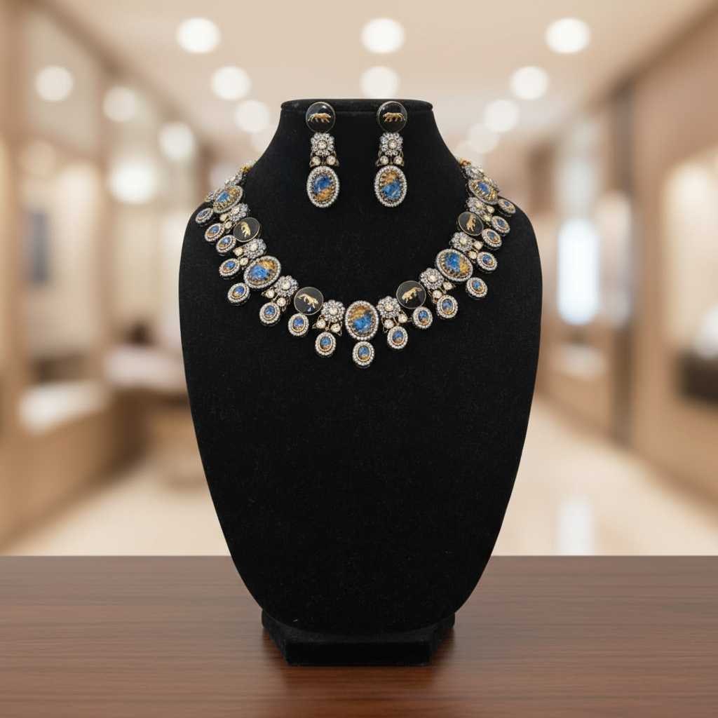 Moissanite Kundan Necklace Set