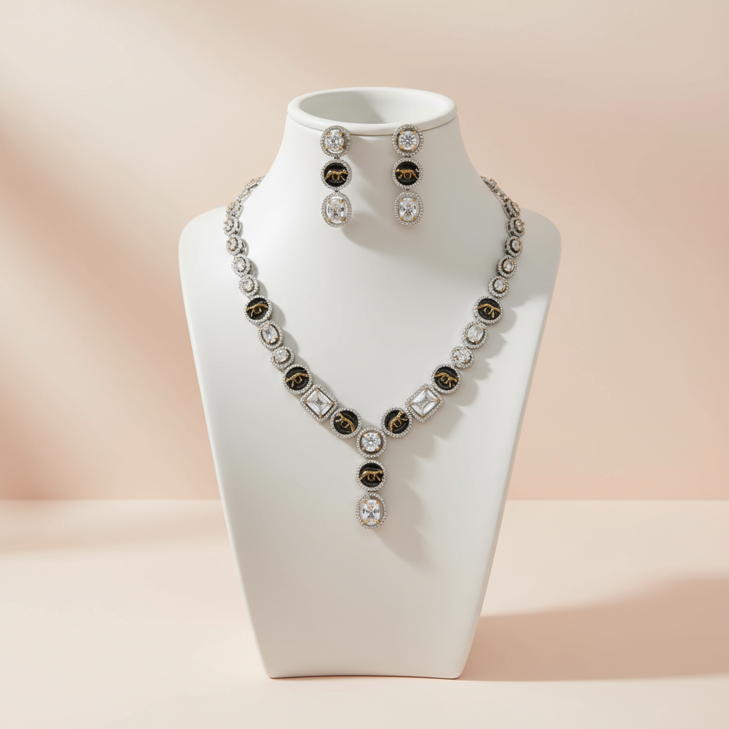 Moissanite Kundan Necklace Set