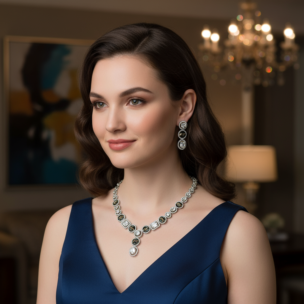 Moissanite Kundan Necklace Set