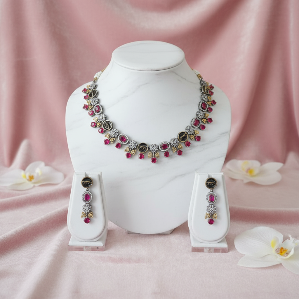 Moissanite Kundan Necklace Set