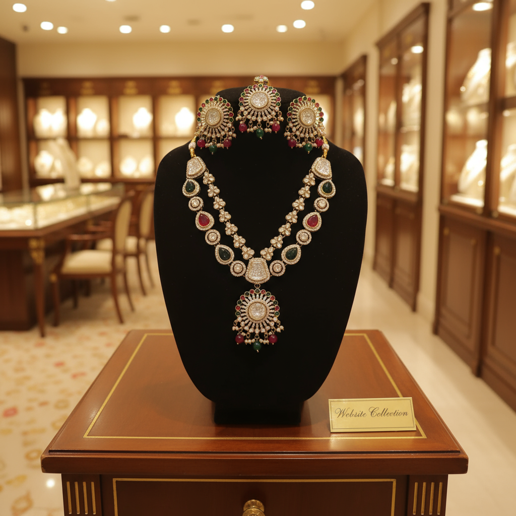 Moissanite Kundan Necklace Set