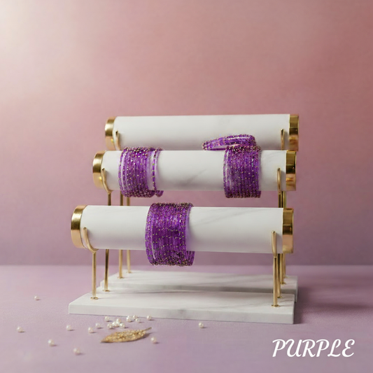 Raindrop Bangles - Purple (Set of 12)