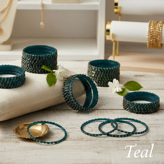 Raindrop Bangles - Teal (Set of 12)