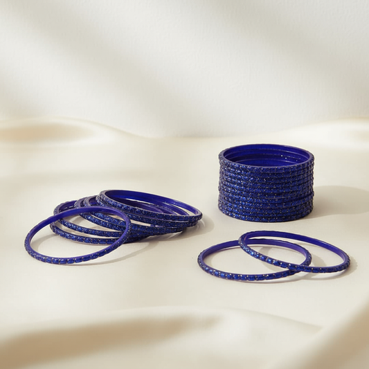 Raindrop Bangles - Deep Blue (Set of 12)