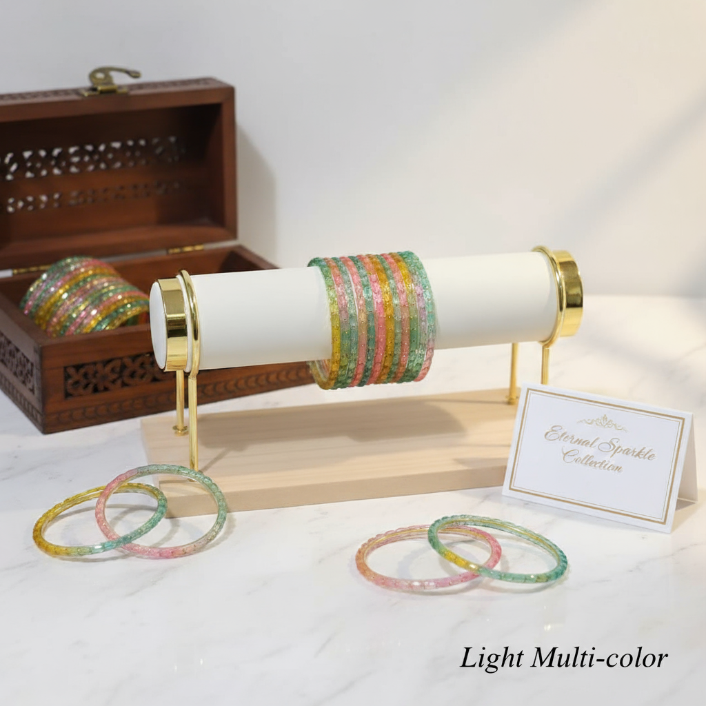 Raindrop Bangles - Light Multi-color (Set of 12)