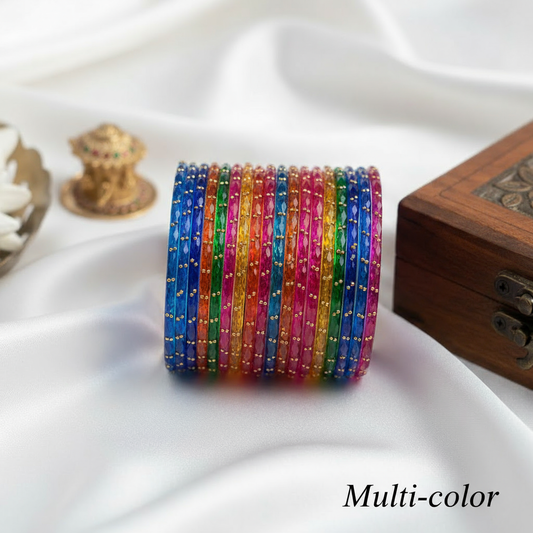 Raindrop Bangles - Multicolor (Set of 12)