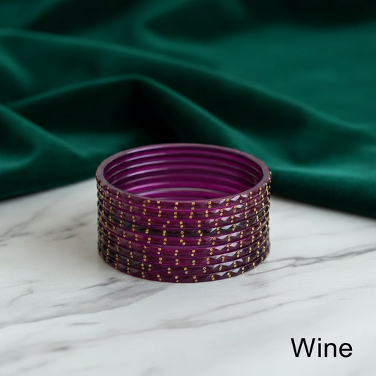 Raindrop Bangles - Wine (Set of 12)
