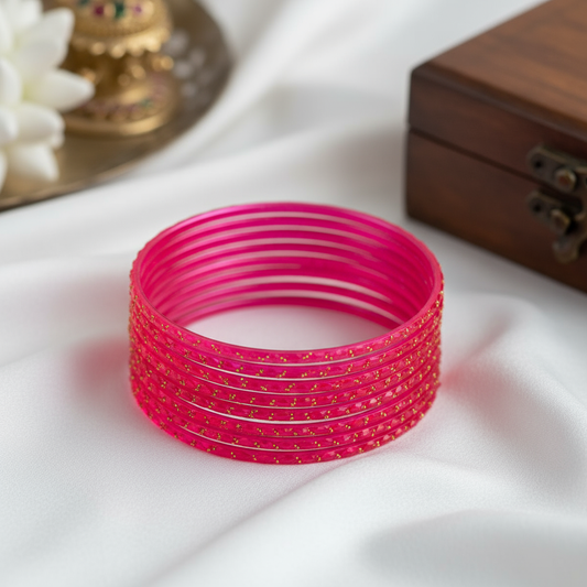 Raindrop Bangles - Hot Pink (Set of 12)